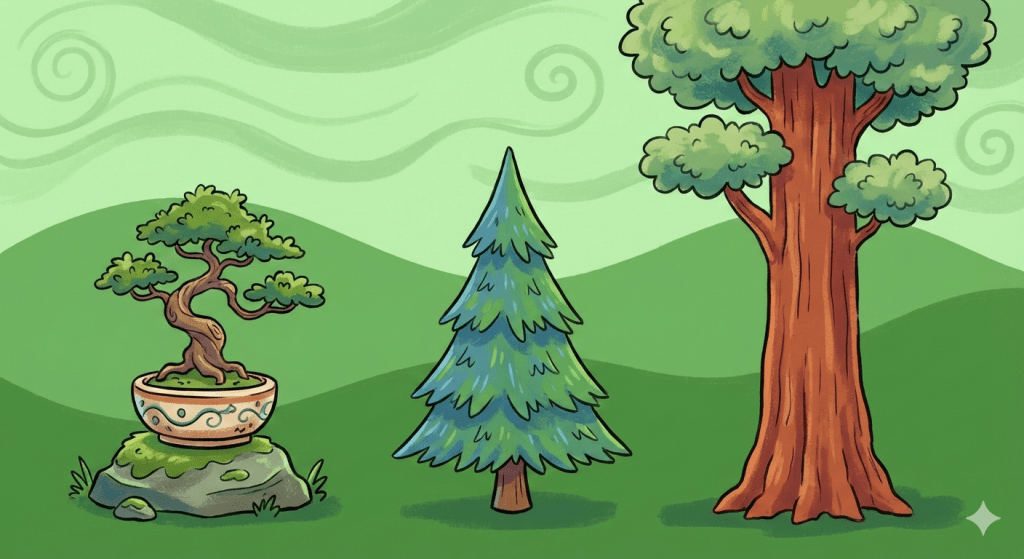 Evergreen trees illustration